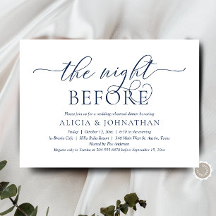 Invitación La Noche Anterior, Cena de Ensayo de Boda Moderna