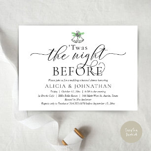 Invitación La Noche Anterior, Cena de Ensayo de Boda Moderna