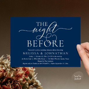 Invitación La Noche Anterior, Cena de Ensayo de Boda Moderna