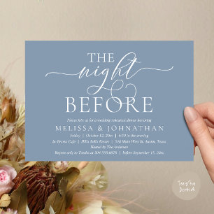 Invitación La Noche Anterior, Cena de Ensayo de Boda Moderna