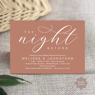 Invitación La Noche Anterior, Cena de Ensayo de Boda Moderna
