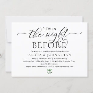 Invitación La Noche Anterior, Cena de Ensayo de Boda Moderna