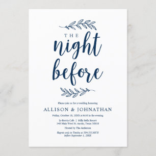Invitación La noche anterior, cena de ensayo rustica Boda