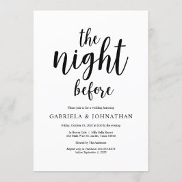 Invitación La noche anterior, cena de ensayo rustica Boda