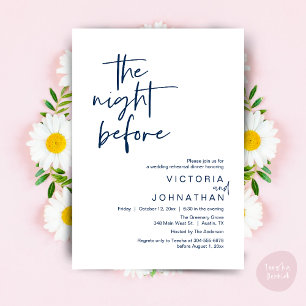 Invitación La Noche Anterior, Cena de la Fiesta de Rehearsal
