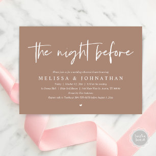 Invitación La noche anterior, el ensayo Boda moderno