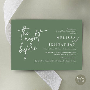 Invitación La noche anterior, el ensayo Boda moderno
