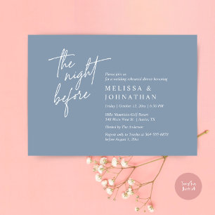 Invitación La noche anterior, el ensayo Boda moderno