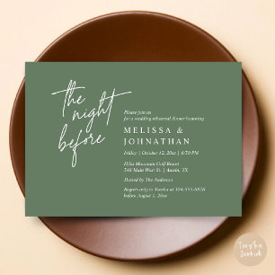 Invitación La noche anterior, el ensayo Boda moderno