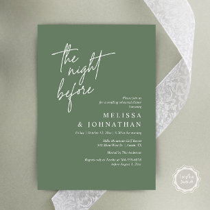 Invitación La noche anterior, el ensayo Boda moderno