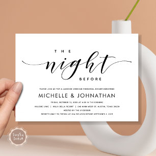 Invitación La noche anterior, el ensayo Boda moderno