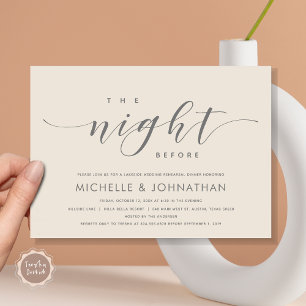 Invitación La noche anterior, el ensayo Boda moderno