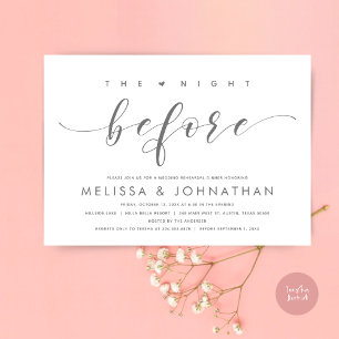 Invitación La noche anterior, el ensayo Boda moderno
