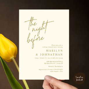 Invitación La noche anterior, el ensayo Boda moderno
