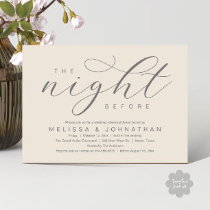 Invitación La noche anterior, el ensayo Boda moderno