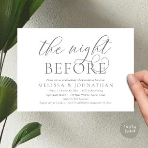 Invitación La noche anterior, el ensayo Boda moderno