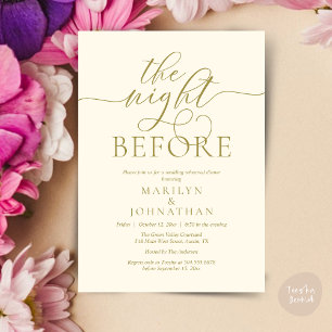 Invitación La noche anterior, el ensayo de la cena Boda