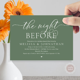 Invitación La noche anterior, el ensayo de la cena Boda