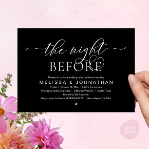 Invitación La noche anterior, el ensayo de la cena Boda