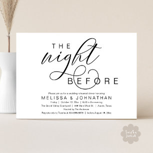 Invitación La noche anterior, el ensayo de la cena Boda