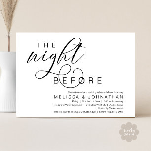 Invitación La noche anterior, el ensayo de la cena Boda