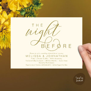 Invitación La noche anterior, el ensayo de la cena Boda