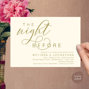 Invitación La noche anterior, el ensayo de la cena Boda