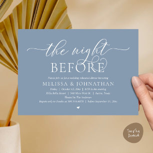 Invitación La noche anterior, el ensayo de la cena Boda
