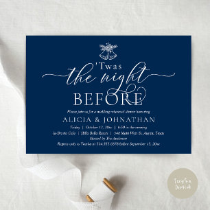 Invitación La noche anterior, esta Boda ensayaba la cena