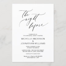 La noche anterior, una cena de ensayo negra y Boda