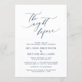 Invitación La noche anterior, velada azul de la marina, cena 