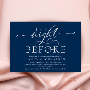 Invitación La Noche Antes, Cena de Ensayo de Boda Elegante