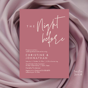 Invitación La Noche Antes, Cena de Ensayo de Boda Informal