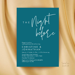 Invitación La Noche Antes, Cena de Ensayo de Boda Informal