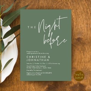 Invitación La Noche Antes, Cena de Ensayo de Boda Informal