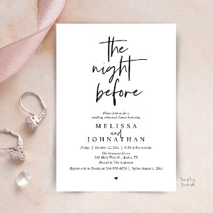 Invitación La noche antes, Cena de ensayo de boda moderna
