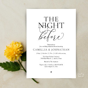 Invitación “La Noche Antes” Cena de Ensayo de Boda Moderna