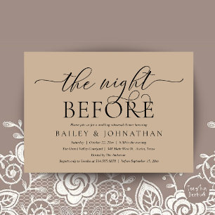 Invitación La Noche Antes, Cena de Ensayo de Boda Moderna