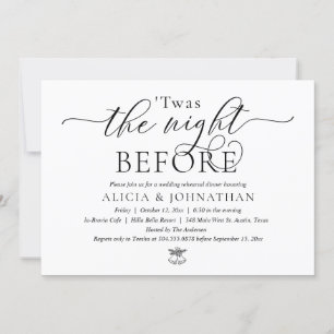 Invitación La Noche Antes, Cena de Ensayo de Boda Moderna