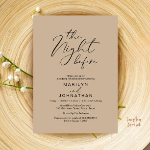 Invitación La Noche Antes de la Boda Cena de Ensayo Moderna