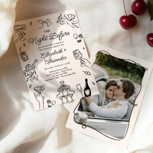Invitación La Noche Antes de la Boda Ensayo Divertido y Capri