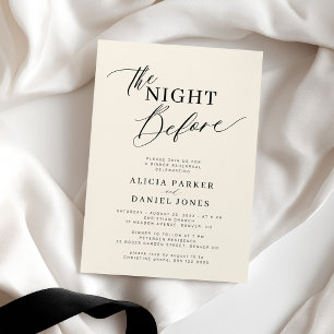 Invitación La noche antes de la cena de ensayo