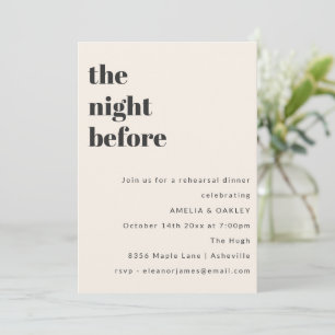 Invitación La Noche Antes de la Cena de Ensayo Bold Retro Mar