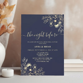 Invitación La Noche Antes de la Cena de Ensayo de Azul Marino