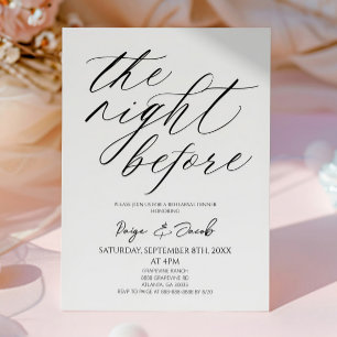 Invitación La Noche Antes de la Cena de Ensayo de Boda Mínima