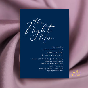 Invitación La Noche Antes de la Cena de Ensayo de Boda Románt
