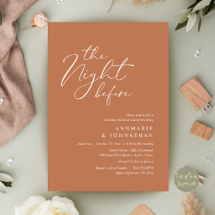 Invitación La Noche Antes de la Cena de Ensayo de Boda Románt