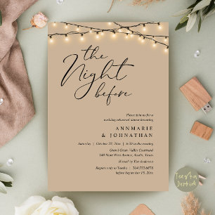 Invitación La Noche Antes de la Cena de Ensayo de Boda Románt