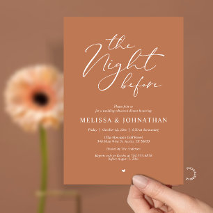 Invitación La Noche Antes de la Cena de Ensayo de Boda Románt