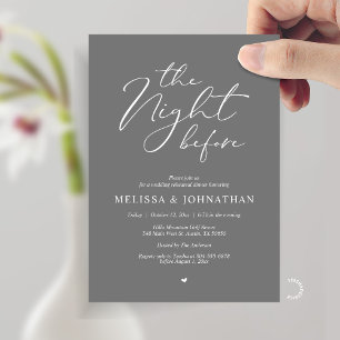 Invitación La Noche Antes de la Cena de Ensayo de Boda Románt